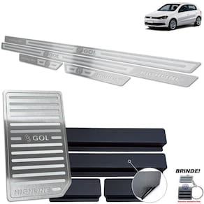 Descanso + Soleira Prata Alto Relevo Gol Highline G6 G7
