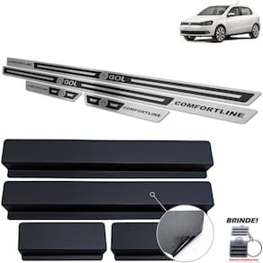 Soleira Volkswagen Gol Comfortline G6 G7 Preto Alto Relevo