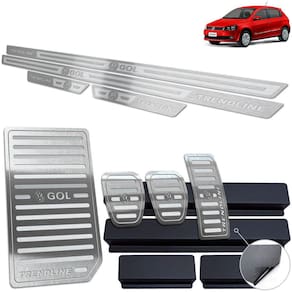 Descanso Pedaleira Soleira Gol Trendline G6 G7 Prata