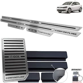 Descanso + Soleira Gol Comfortline G6 G7 Preto Baixo Relevo