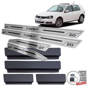 Soleira Volkswagen Golf Gt 2007 A 2013 Preto Baixo Relevo
