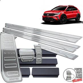 Descanso De Pé + Pedaleira + Soleira Volkswagen Nivus Prata