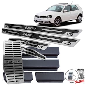 Descanso + Soleira Golf Gt 2007 A 2013 Preto Alto Relevo