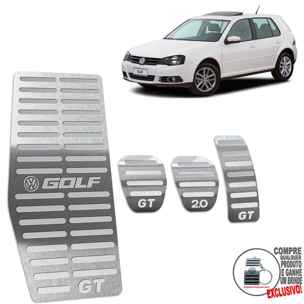 Descanso + Pedaleira Manual Golf Gt 2007 A 2013 Prata