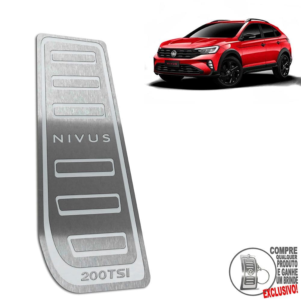 Descanso De Pé Aço Inox Volkswagen Nivus Trendline Prata