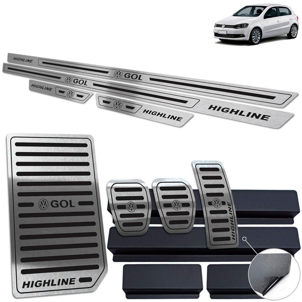 Soleira Pedaleira Descanso Preto Gol Highline G6 G7