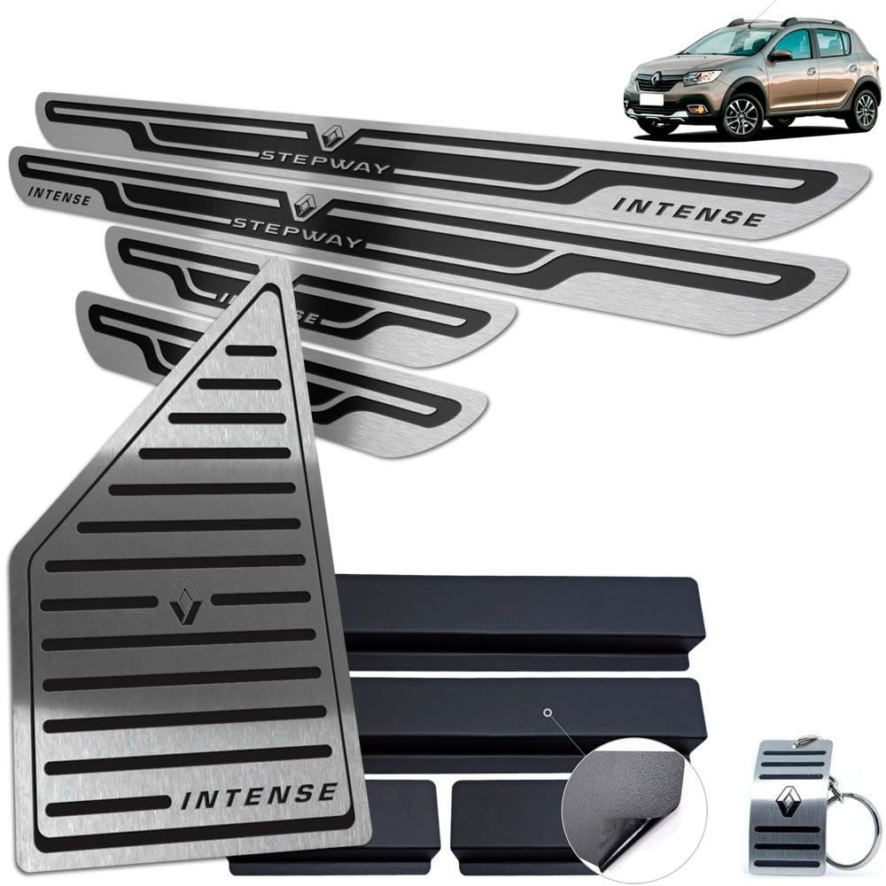 Soleira + Descanso Sandero Stepway Intense Preto Alto Relevo