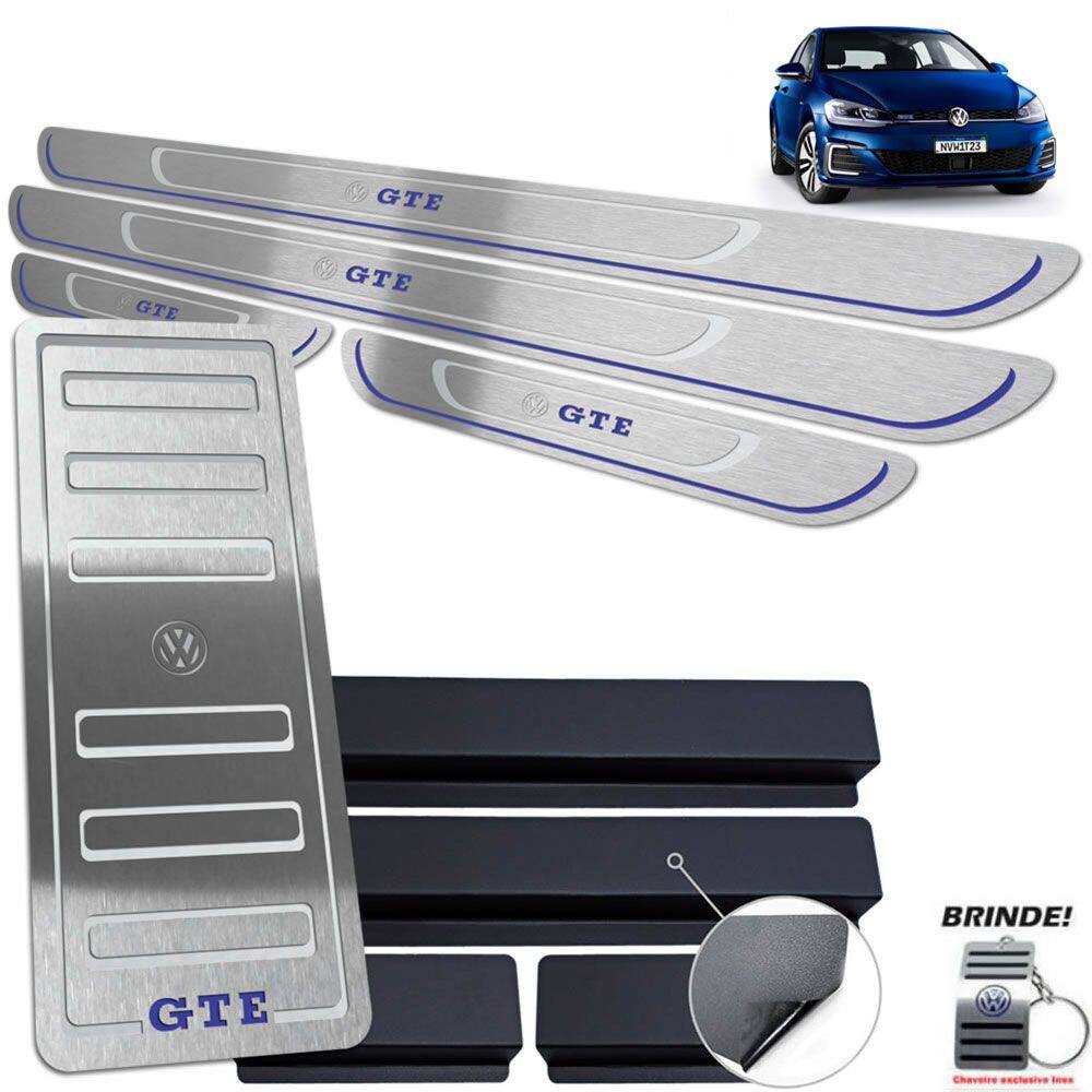 Descanso + Soleira Golf Gte 2015 A 2020 Prata Baixo Relevo