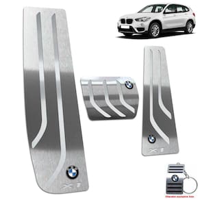 Pedaleira Automático + Descanso Bmw X1 2009 A 2015 Prata