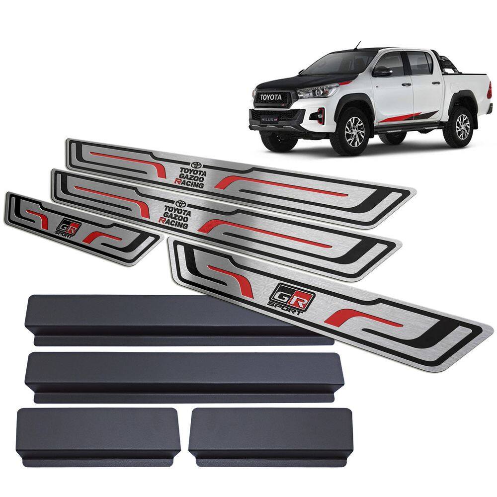 Soleira Toyota Hilux Gr Sport 2019-2021 Preto Baixo Relevo