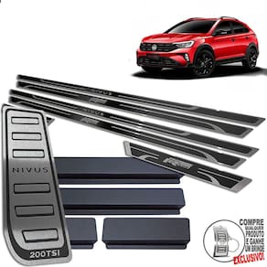 Descanso + Soleira Volkswagen Nivus R-Line Preto Alto Relevo