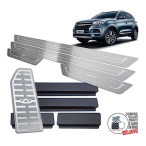 Descanso Soleira Chery Tiggo 5X 2021 2022 Prata Baixo Relevo