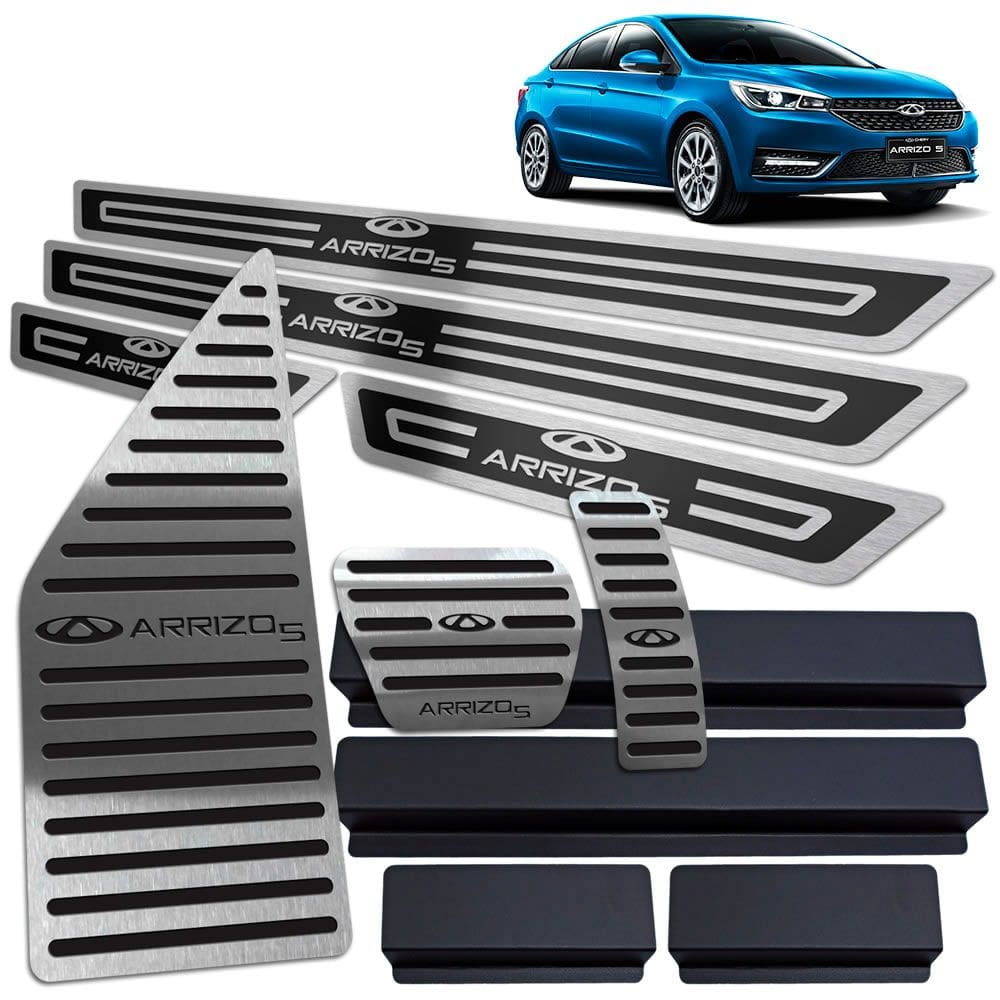 Descanso De Pé + Pedaleira + Soleira Chery Arrizo 5 Preto