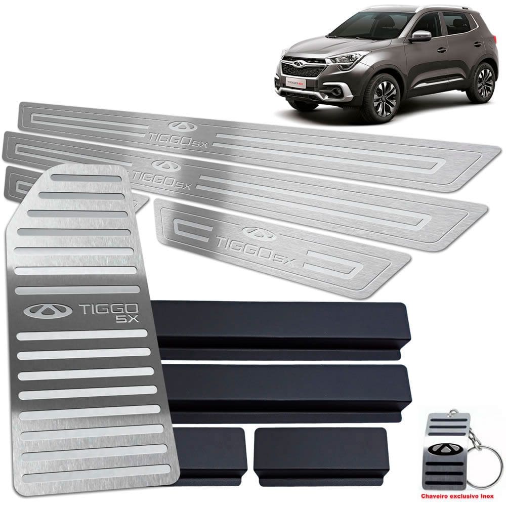 Descanso Soleira Chery Tiggo 5X 2019 2020 Prata Baixo Relevo