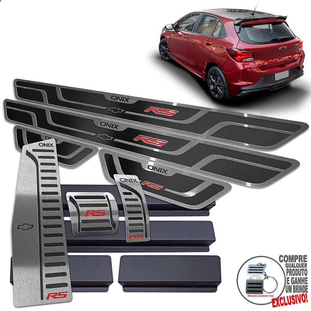 Descanso Pedaleira Automátic Soleira Chevrolet Onix RS Preto