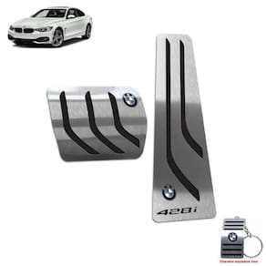 Pedaleira Automático Em Inox Bmw 428i 2015 2016 Preto