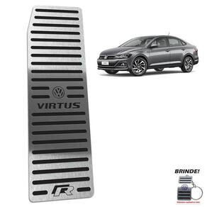 Descanso De Pé Em Aço Inox Gravação em Preto Virtus R-Line
