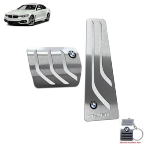 Pedaleira Automático Em Inox Bmw 428i 2015 2016 Prata