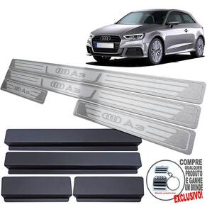 Soleira De Porta Audi A3 2017 A 2021 Prata Alto Relevo