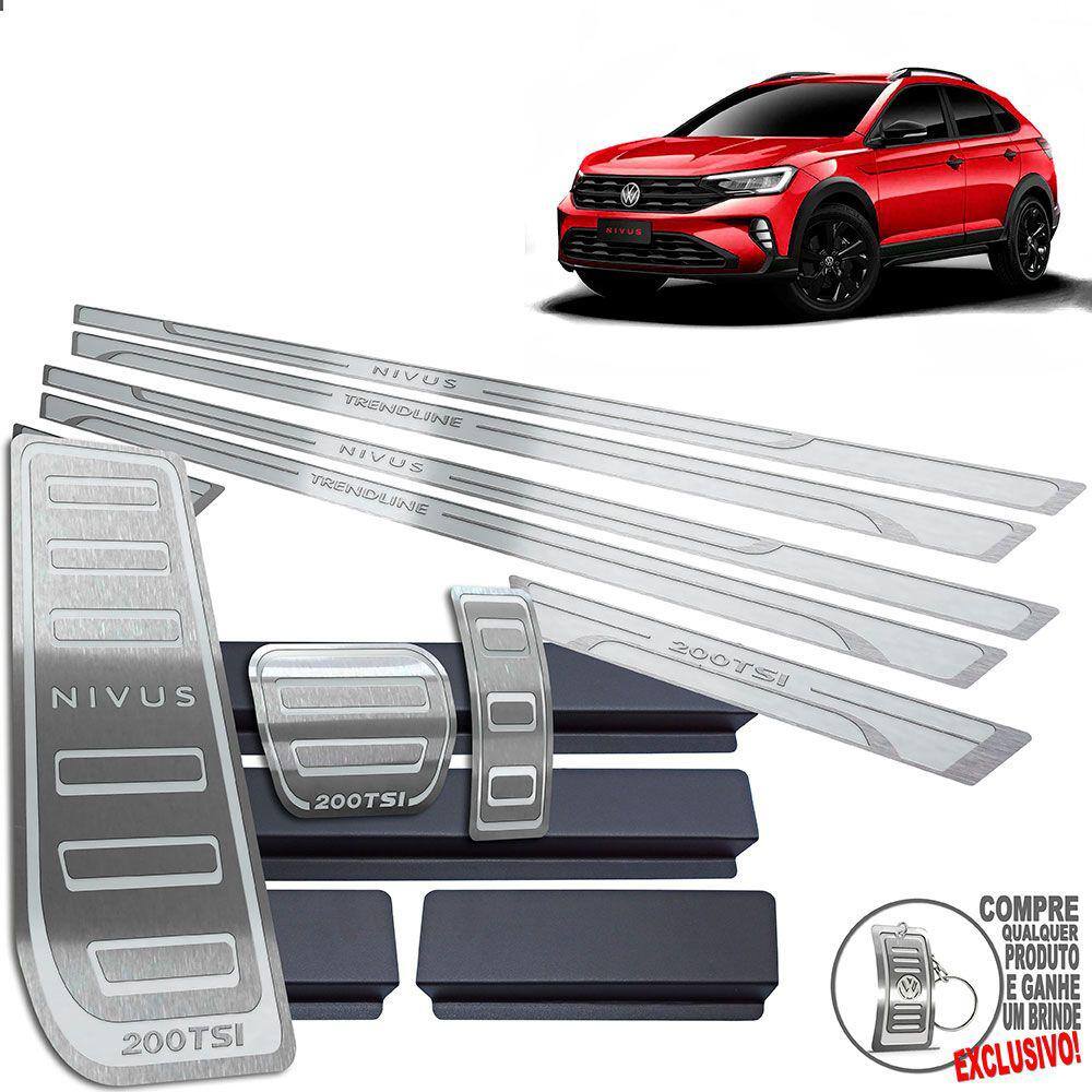 Descanso Pedaleira Soleira Volkswagen Nivus Trendline Prata