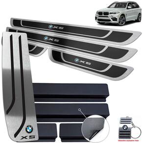 Descanso + Soleira Bmw X5 2015 A 2021 Preto Alto Relevo