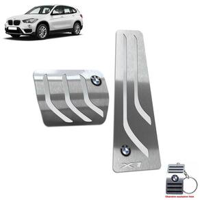 Pedaleira Automático Em Inox Bmw X1 2009 A 2015 Prata
