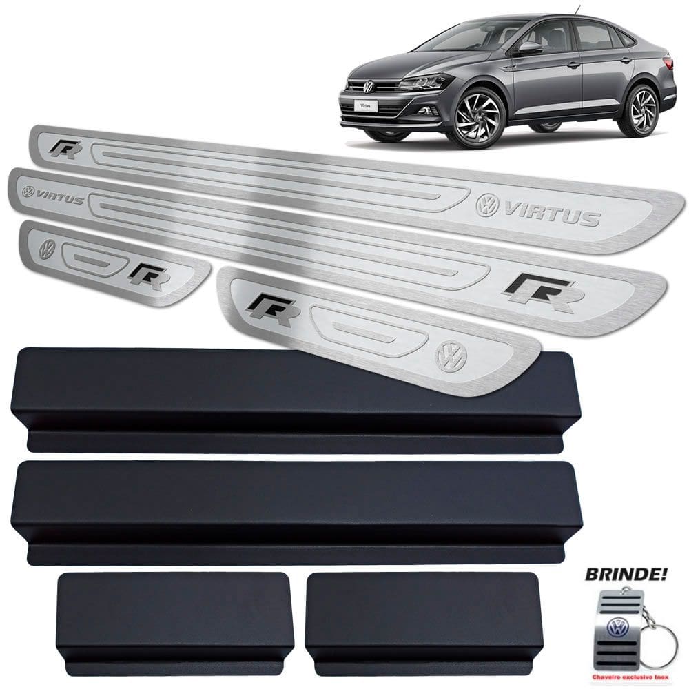 Soleiras Gravação em Prata Alto Relevo Virtus R-Line