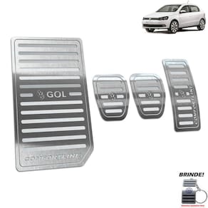 Descanso + Pedaleira Volkswagen Gol Comfortline G6 G7 Prata
