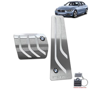Pedaleira Automático Em Inox Bmw 328i 2011 a 2018 Prata