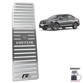 Descanso De Pé Em Aço Inox Gravação em Prata Virtus R-Line
