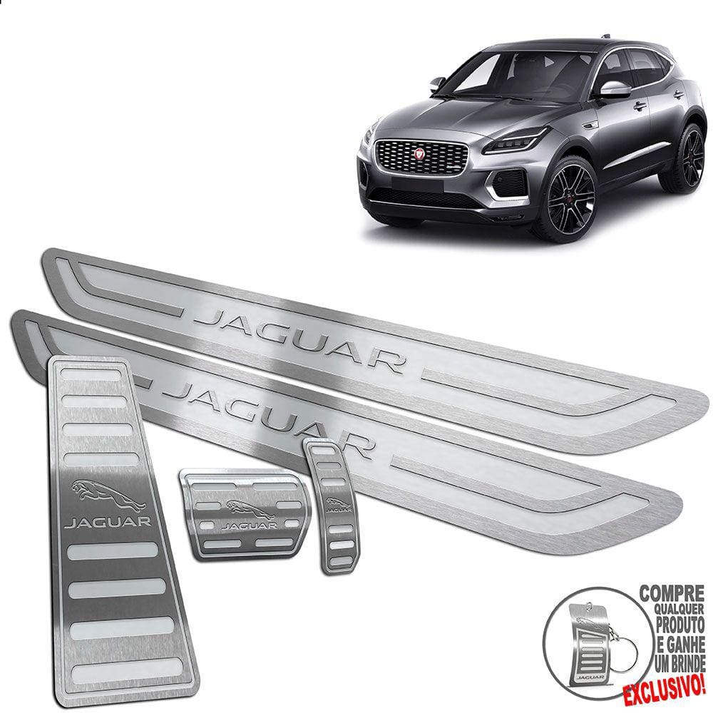 Descanso Pedaleira Soleira Jaguar E-Pace 2018 A 2020 Prata
