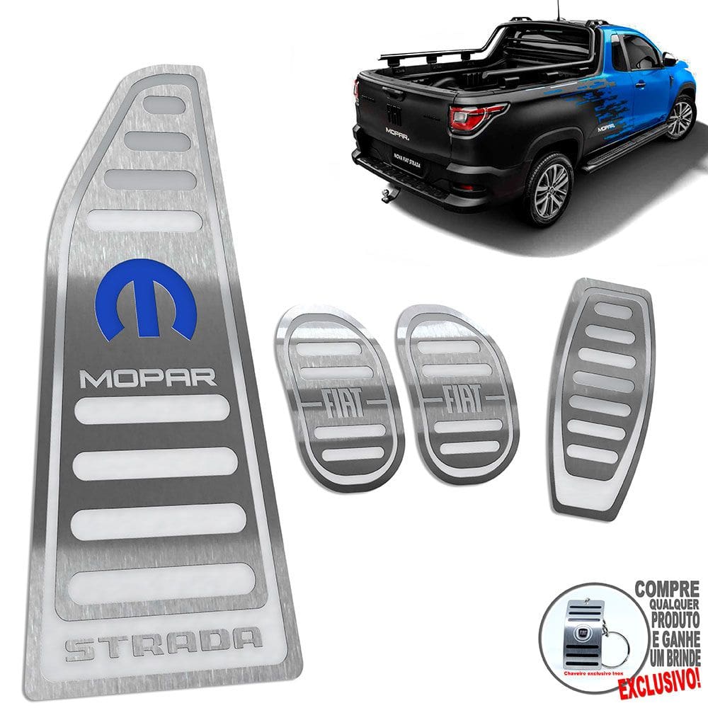 Pedaleira Manual E Descanso Fiat Strada Mopar Prata