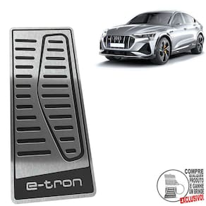 Descanso De Pé Em Aço Inox Audi E-Tron Preto