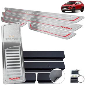 Descanso Soleira Tracker Turbo 2020 2022 Prata Baixo Relevo
