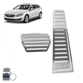 Pedaleira Automático Em Aço Inox Prata Volvo V60 2012 A 2018