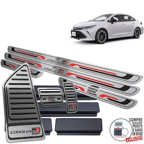 Pedaleira Soleira Descanso Corolla Gr Sport 2020 2022 Preto