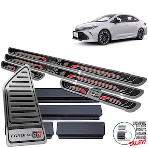 Descanso + Soleira Toyota Corolla Gr Sport 2020 2022 Preto
