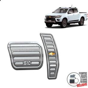 Pedaleiras Automático Chevrolet S10 2021 2022 Prata