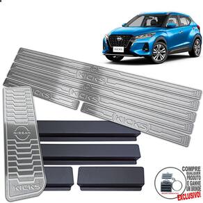 Descanso + Soleira Nissan Kicks 2022 / Prata Baixo Relevo