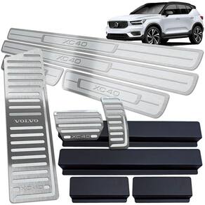 Descanso Pedaleira Soleira Inox Prata Volvo XC40 2018 A 2020