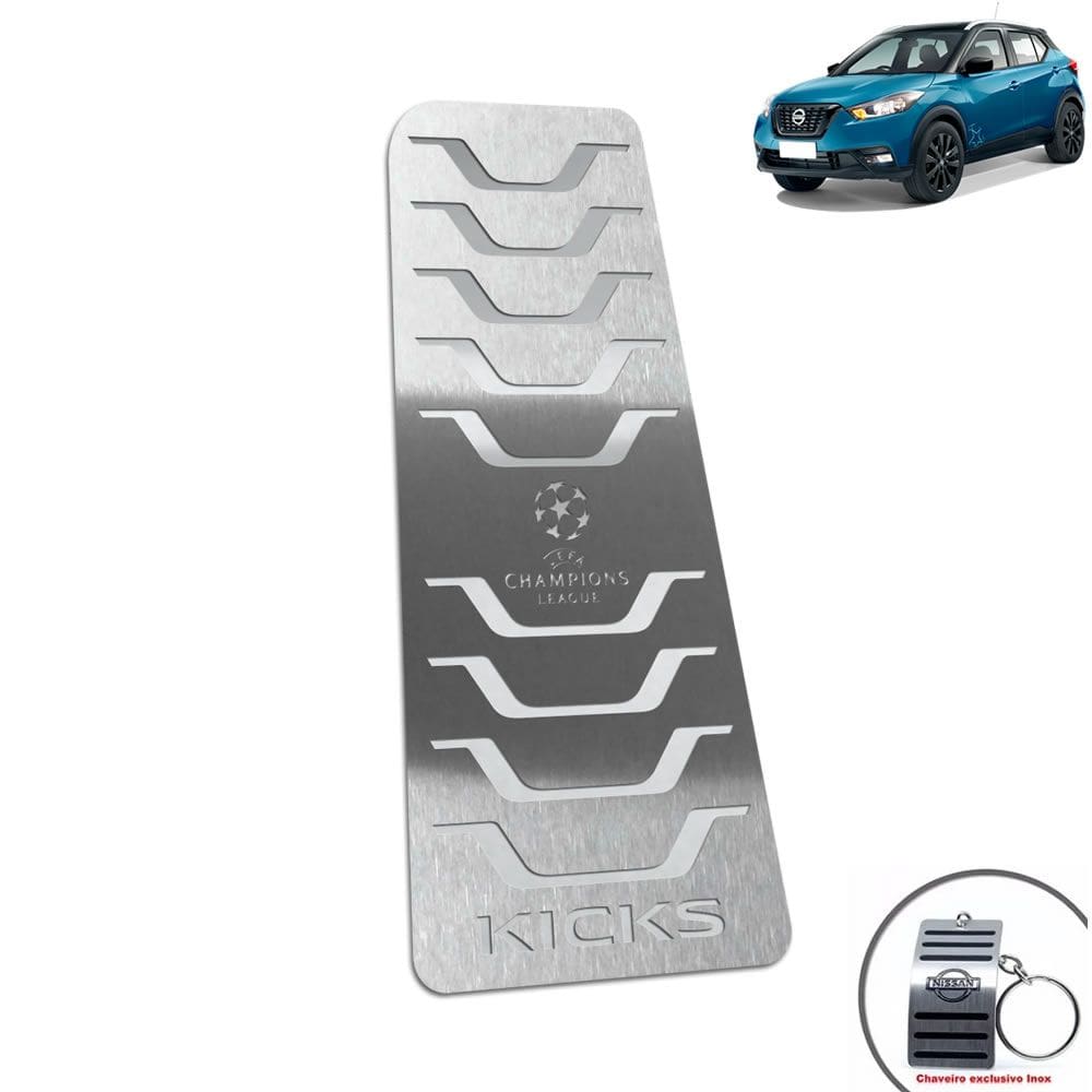 Descanso De Pé Nissan Kicks Uefa Ed Aço Inox Prata