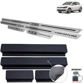 Soleira Volkswagen Gol Comfortline G6 G7 Preto Baixo Relevo