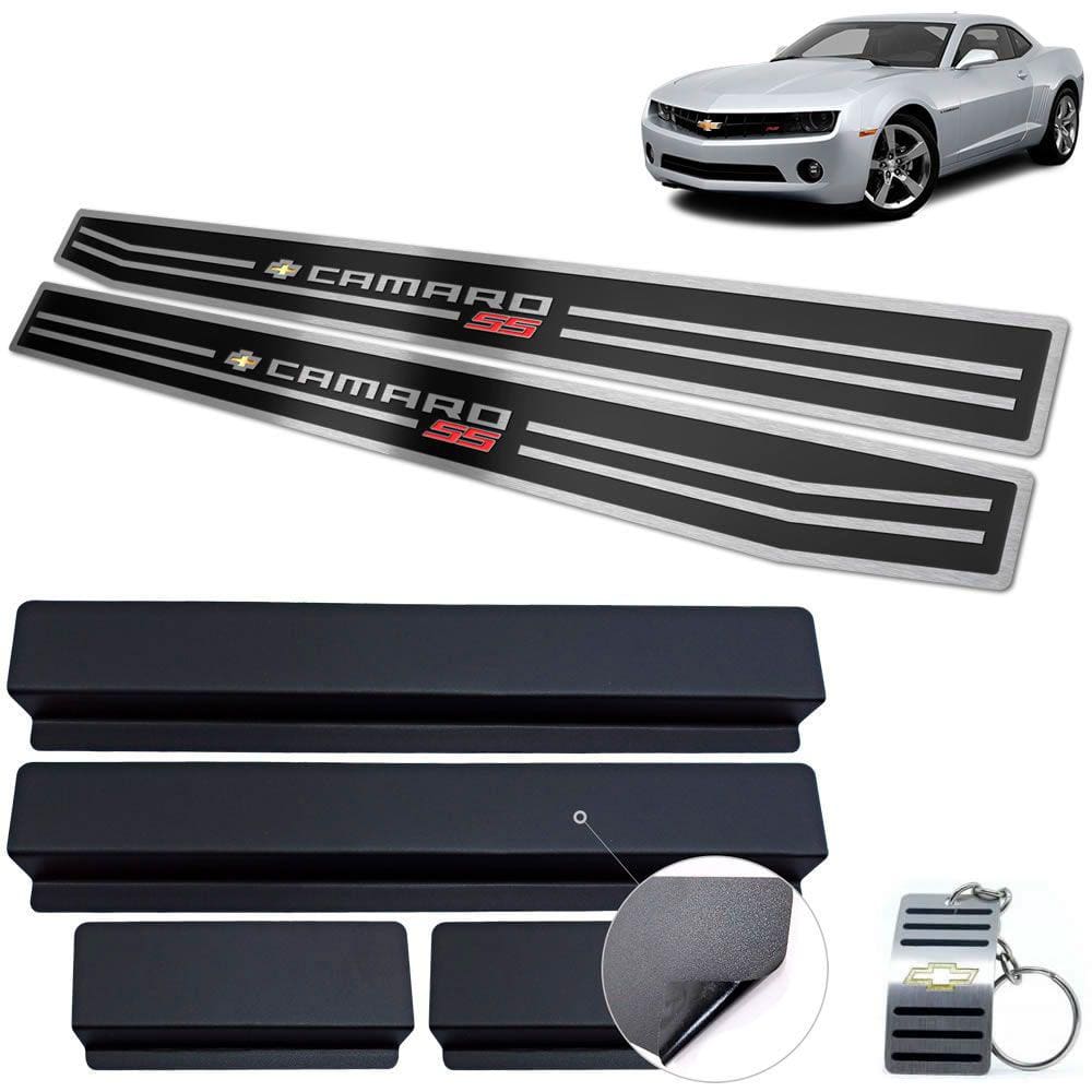 Soleiras De Porta Em Aço Inox Preto Chevrolet Camaro Ss