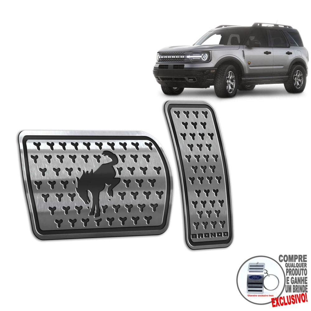 Pedaleira Automático Aço Inox Ford Bronco Sport Preto
