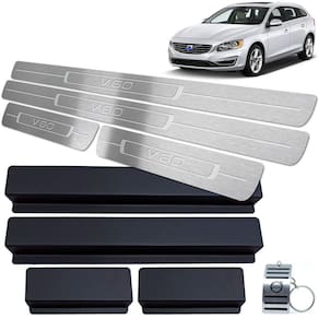 Soleira de Porta Volvo V60 2012 A 2018 Em Aço Inox Prata