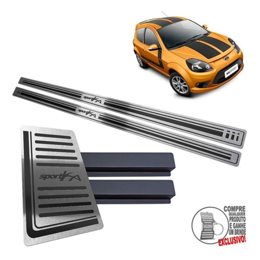 Descanso Soleira Ford Ka Sport 2012 2013 Preto Baixo Relevo