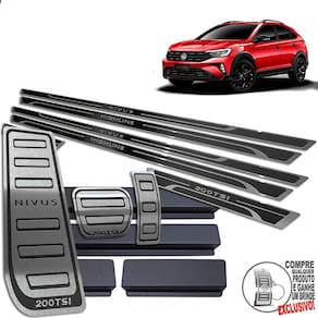 Descanso Pedaleira Soleira Volkswagen Nivus Highline Preto