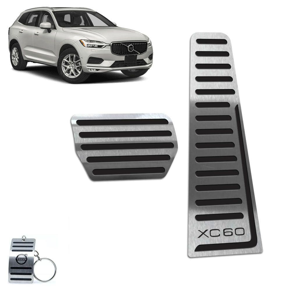 Pedaleira Automático Aço Inox Preto Volvo XC60 2018 A 2020
