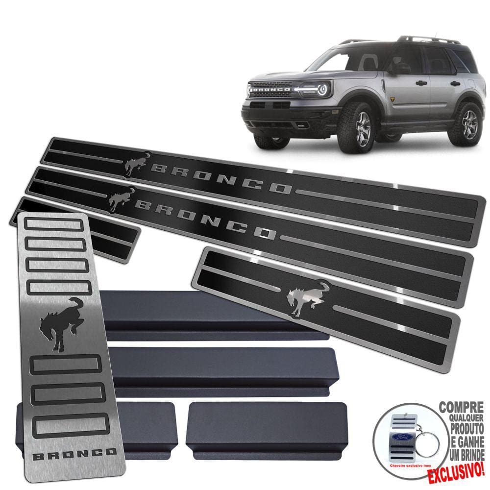 Descanso + Soleira Ford Bronco Sport Preto Alto Relevo