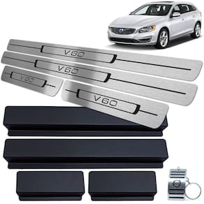 Soleira de Porta Volvo V60 2012 A 2018 Em Aço Inox Preto